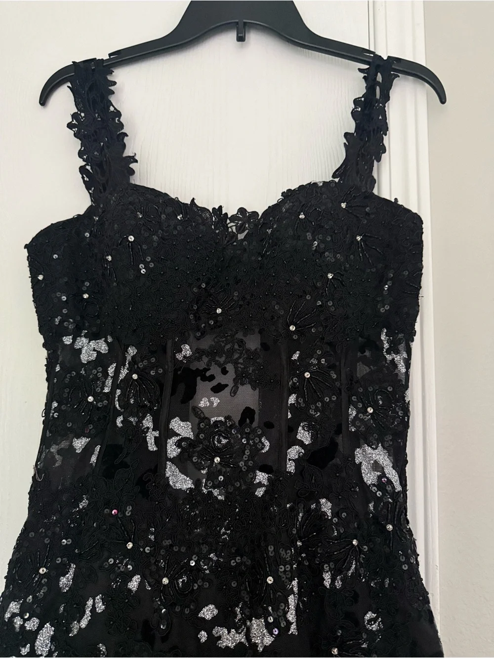 Jovani Black Strapless Sequin Corset Gown - Picture 3 of 4